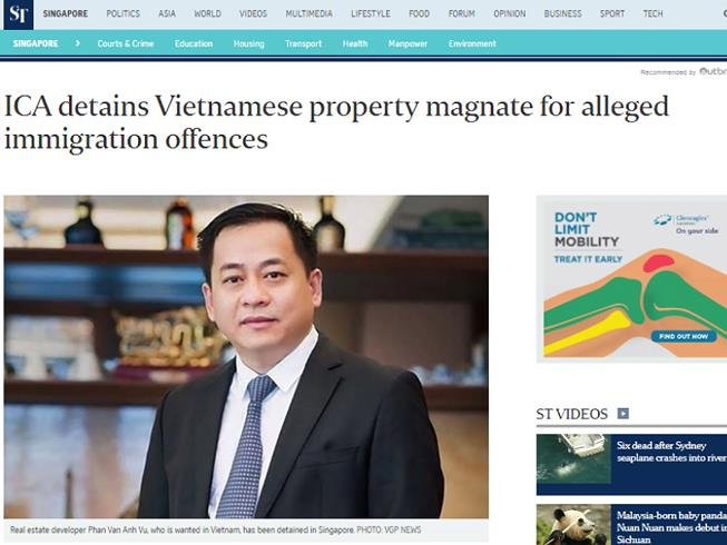 Singapore xác nhận đang tạm giữ ông 'Phan Van Anh Vu'