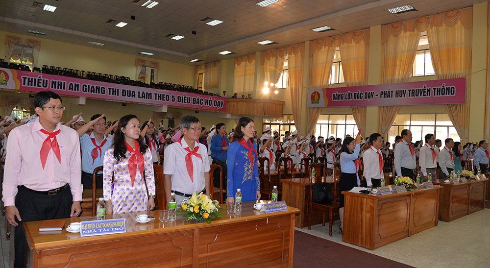 Các đại biểu tham dự đại hội Đại hội Cháu ngoan Bác Hồ tỉnh An Giang lần thứ XIII năm 2018