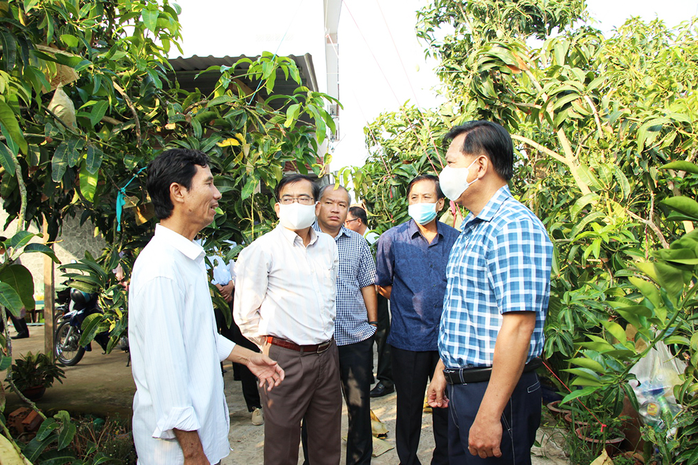 Phó Chủ tịch UBND tỉnh An Giang Trần Anh Thư kiểm tra tiến độ thực hiện tiêu chí nông thôn mới nâng cao và tiêu thụ nông sản của huyện Chợ Mới