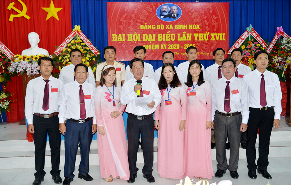 Đại hội đại biểu Đảng bộ xã Bình Hòa lần thứ XVII (nhiệm kỳ 2020 – 2025) thành công tốt đẹp