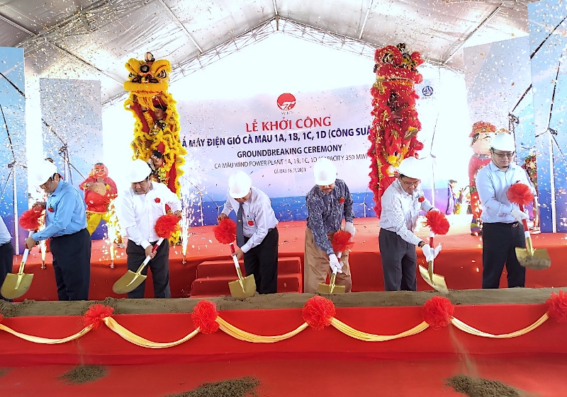 Khởi công dự án điện gió lớn nhất Cà Mau