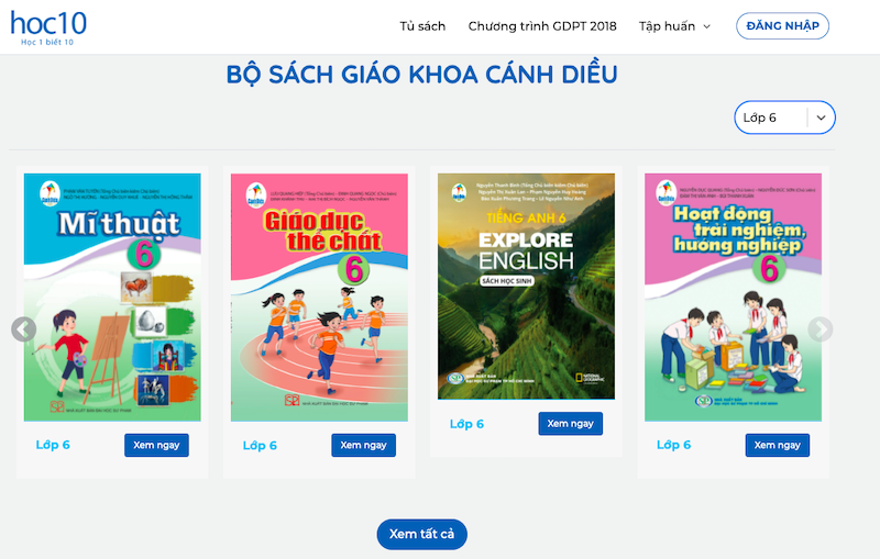 Phục vụ sách giáo khoa bản điện tử miễn phí