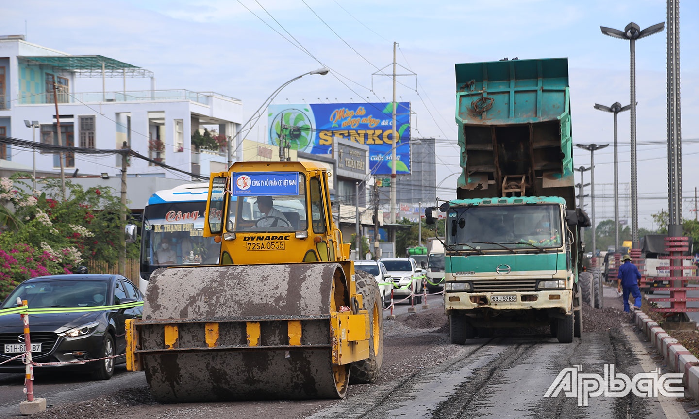 Tiền Giang: Xử lý chống ngập QL1, đoạn từ cầu Bến Chùa đến ngã 3 Trung Lương