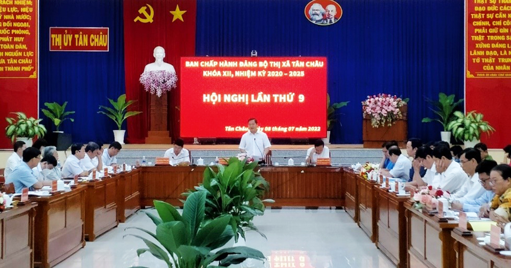 Hội nghị lần thứ 9, Ban Chấp hành Đảng bộ TX. Tân Châu khóa XII (nhiệm kỳ 2020 – 2025)