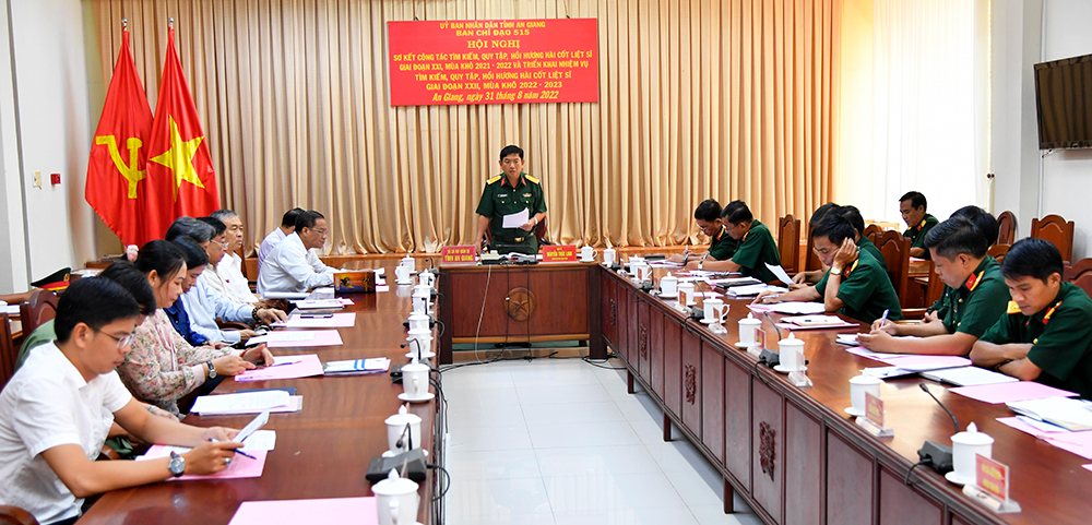 An Giang sơ kết công tác tìm kiếm, cất bốc, hồi hương hài cốt liệt sĩ mùa khô 2021-2022