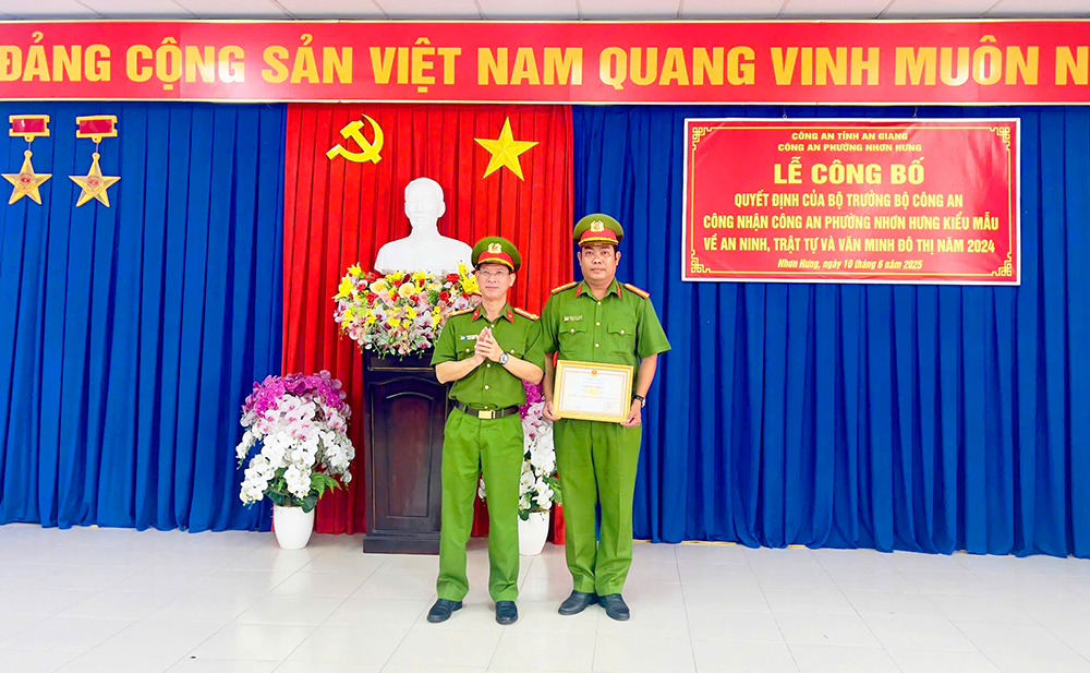 Công an phường Nhơn Hưng là kiểu mẫu về an ninh trật tự và văn minh đô thị năm 2024