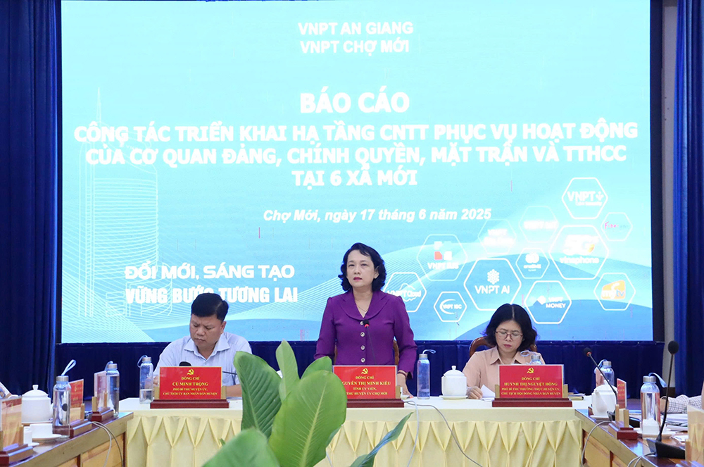 Chợ Mới báo cáo triển khai hạ tầng phục vụ hoạt động của 6 xã mới