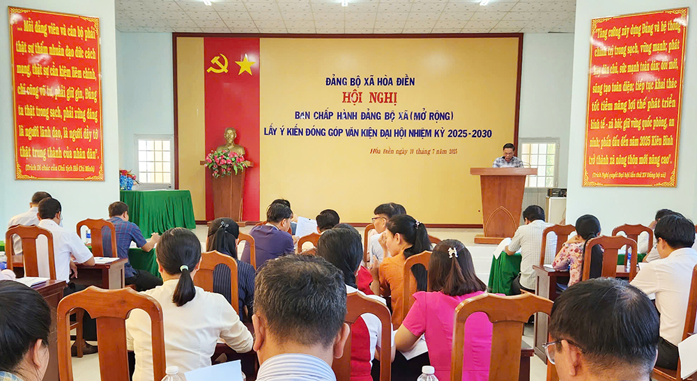 Đóng góp dự thảo văn kiện Đại hội Đảng bộ xã Hòa Điền, nhiệm kỳ 2025-2030