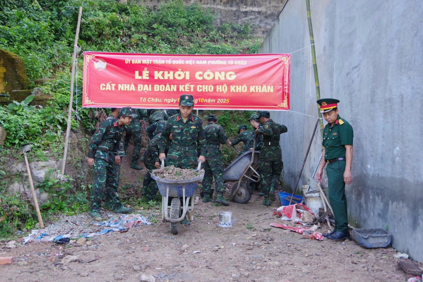 Phường Tô Châu khởi công xây dựng nhà Đại đoàn kết