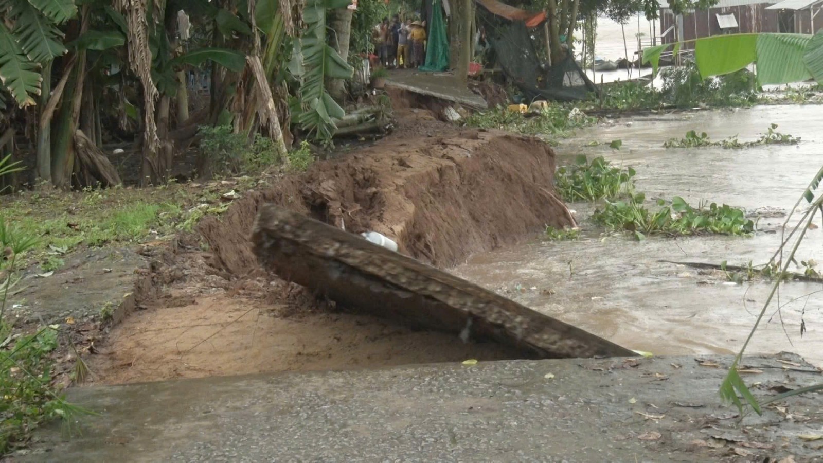 Xã Mỹ Hòa Hưng tiếp tục xảy ra sạt lở bờ sông