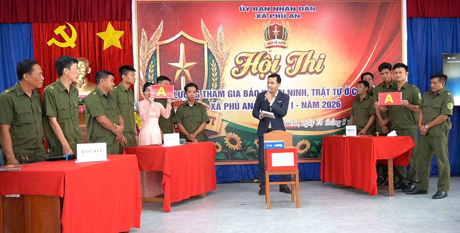 Xã Phú An tổ chức hội thi lực lượng tham gia bảo vệ an ninh, trật tự ở cơ sở giỏi năm 2026