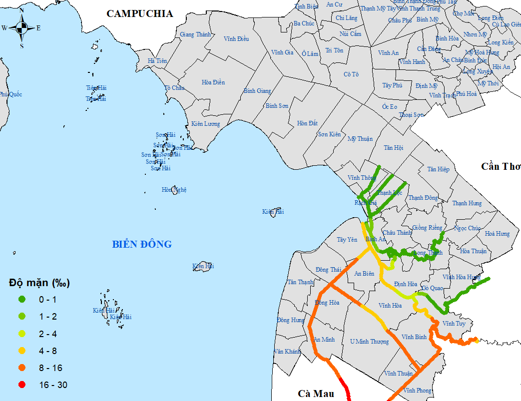 An Giang xâm nhập mặn giảm