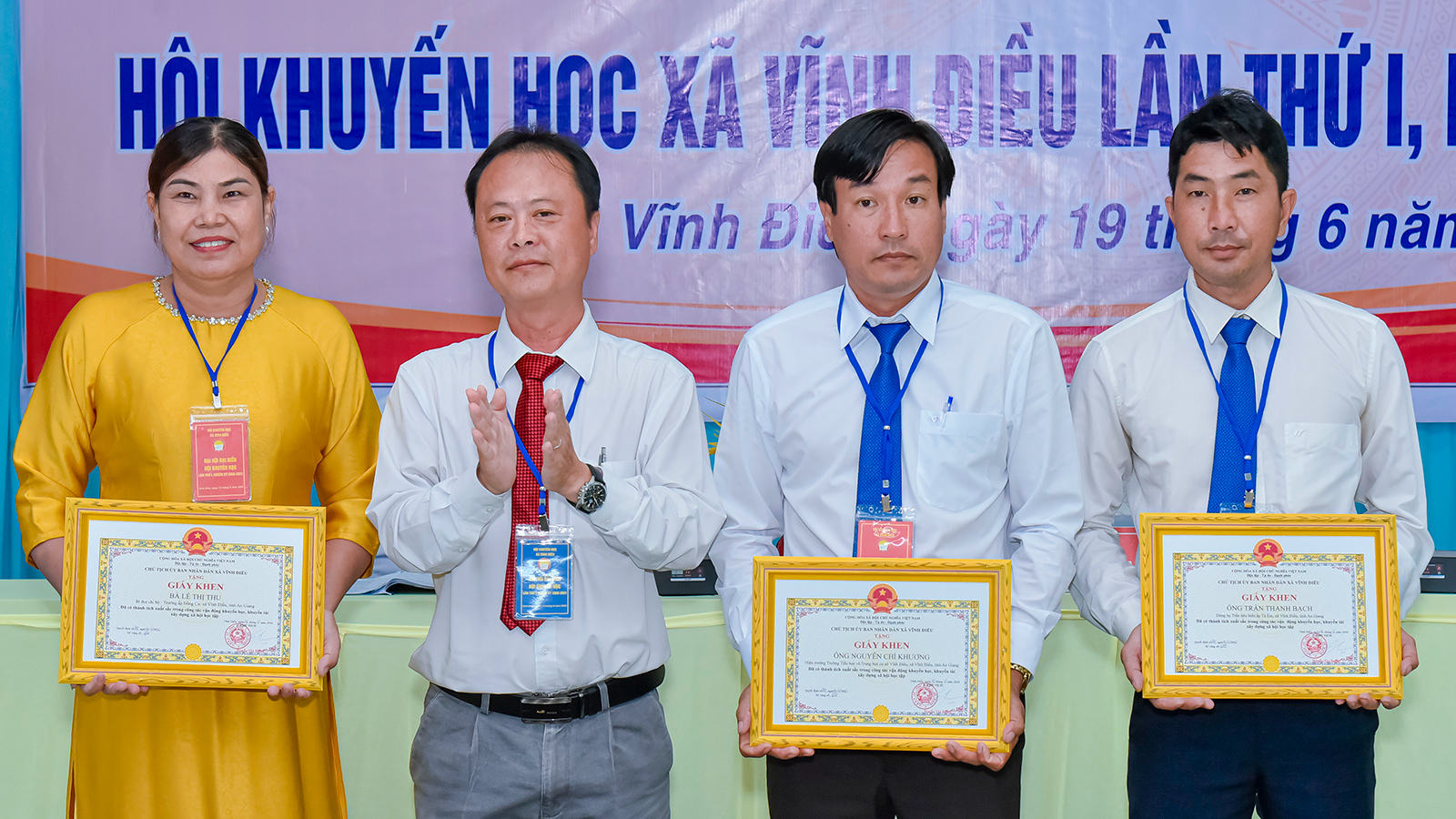 Ông Lê Văn Danh giữ chức Chủ tịch Hội Khuyến học xã Vĩnh Điều