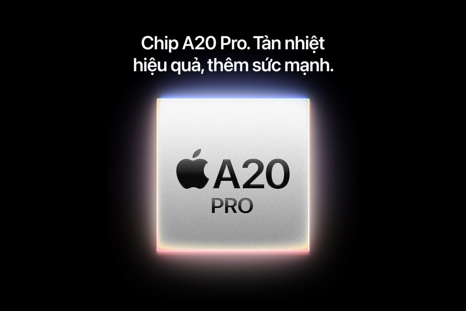 Description: Đồ họa chip và chú thích tiếng Việt trong bộ ảnh iPhone 18 Pro Max