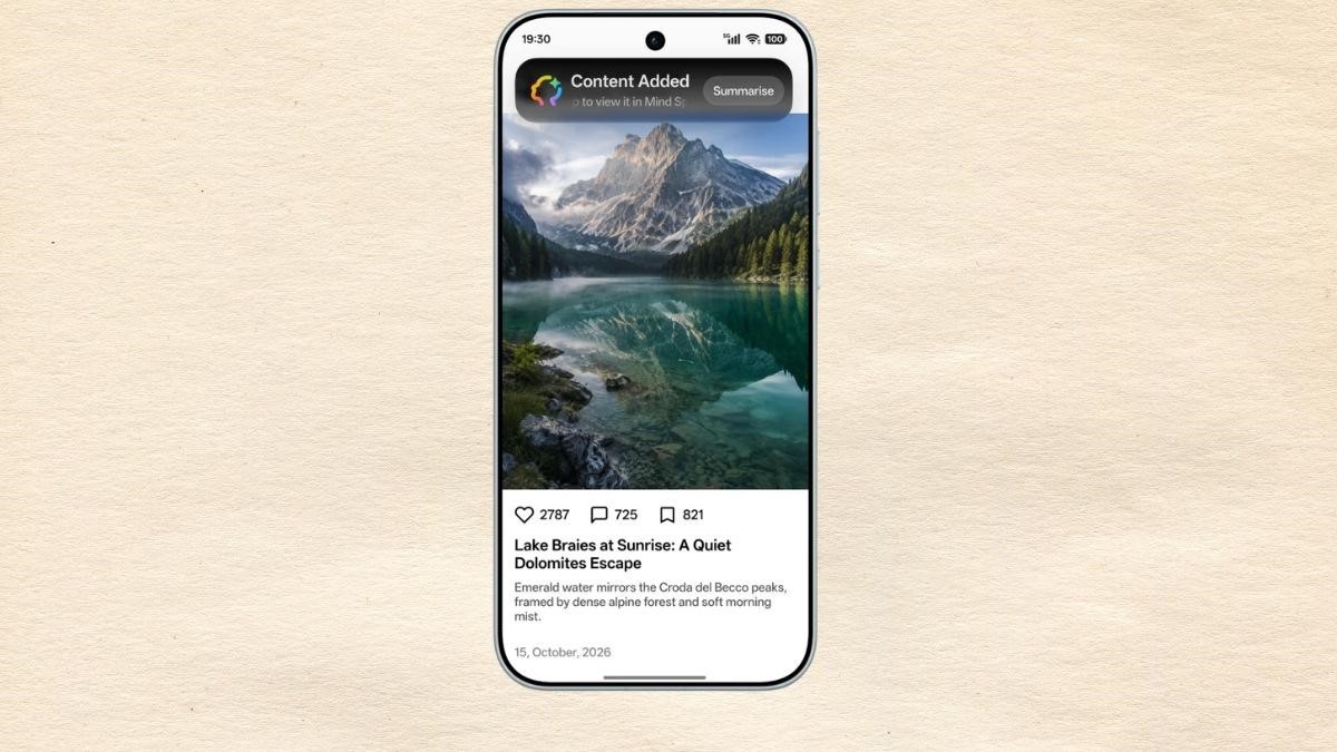 Description: AI Mind Space và AI Mind Suggest trên OPPO Find X10 giúp lưu trữ thông tin khoa học