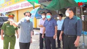 Bí thư Tỉnh ủy An Giang Lê Hồng Quang kiểm tra công tác phòng, chống dịch bệnh COVID-19 tại huyện Chợ Mới