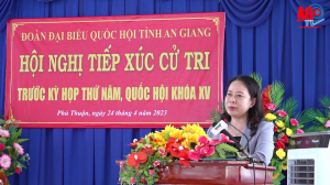 Phó Chủ tịch nước Võ Thị Ánh Xuân tiếp xúc cử tri huyện Thoại Sơn