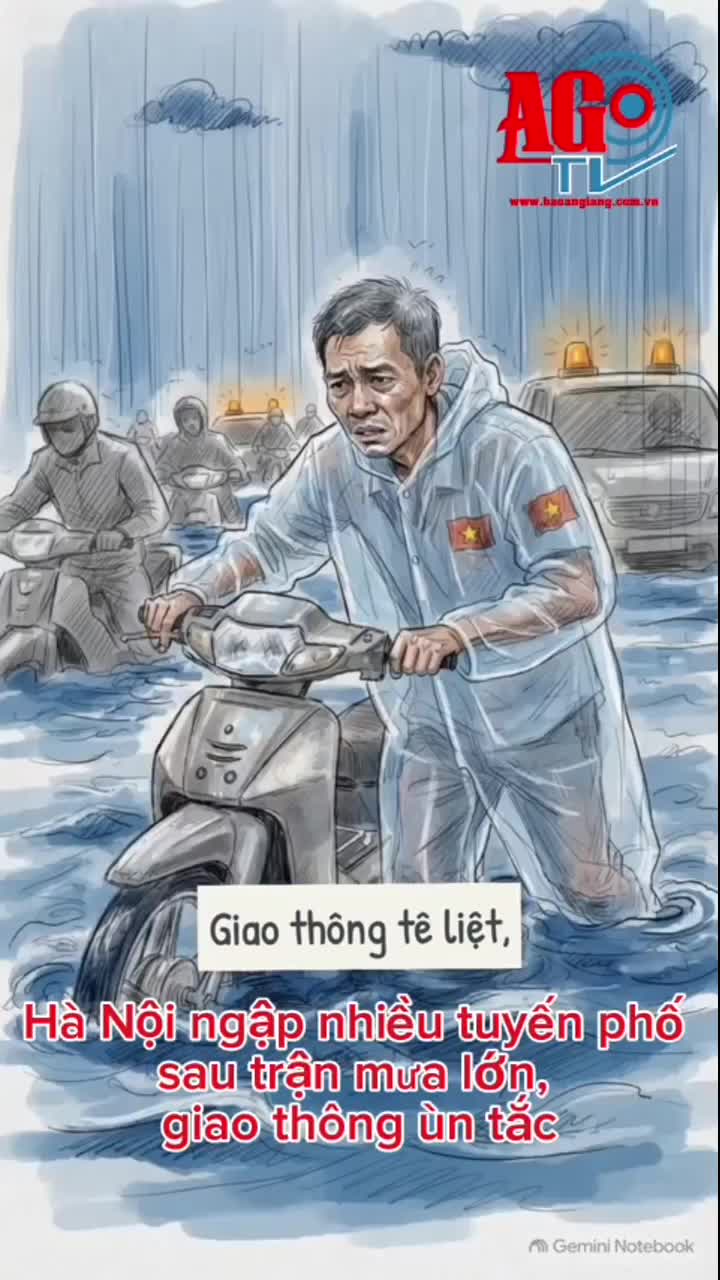Hà Nội ngập nhiều tuyến phố sau trận mưa lớn, giao thông ùn tắc