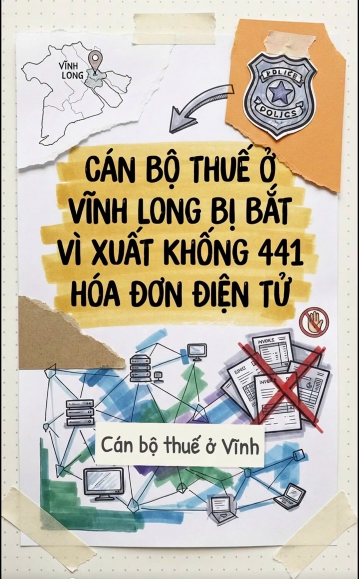 Cán bộ thuế ở Vĩnh Long bị bắt vì xuất khống 441 hóa đơn điện tử