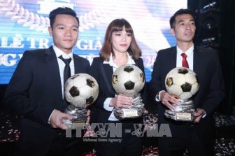 Cầu thủ Đinh Thanh Trung đạt danh hiệu Quả bóng Vàng Việt Nam năm 2017