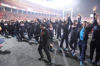 Các cầu thủ U23 Việt Nam được vinh danh tại sân vận động Mỹ Đình