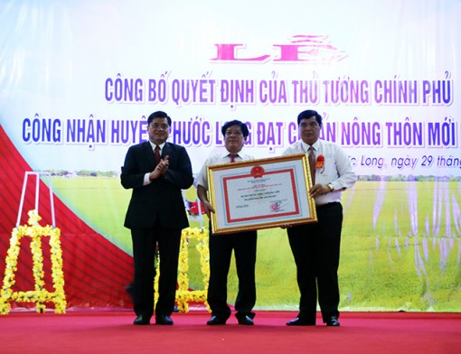 Chính thức công nhận Phước Long đạt chuẩn nông thôn mới