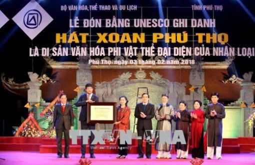 Hát Xoan Phú Thọ đón bằng di sản văn hóa phi vật thể của nhân loại