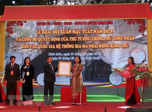 Công nhận Hệ thống bia ma nhai Động Kính Chủ là bảo vật quốc gia