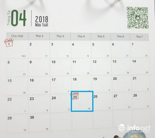 Lịch nghỉ lễ 30 tháng 4, 1-5 và giỗ Tổ Hùng Vương 2018