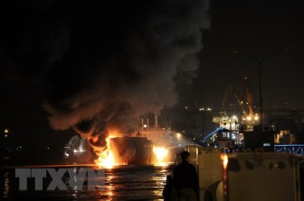 Đã dập tắt đám cháy trên tàu dầu Hải Hà 18 tại Hải Phòng