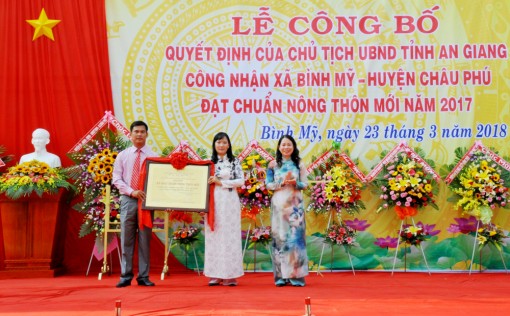 Bình Mỹ đón nhận danh hiệu xã đạt chuẩn nông thôn mới