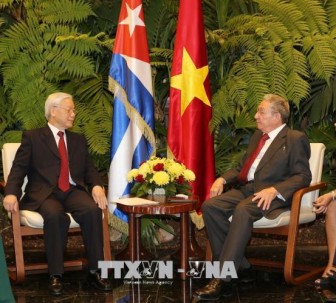 Chủ tịch Cuba Raul Castro đón, hội đàm với Tổng Bí thư Nguyễn Phú Trọng