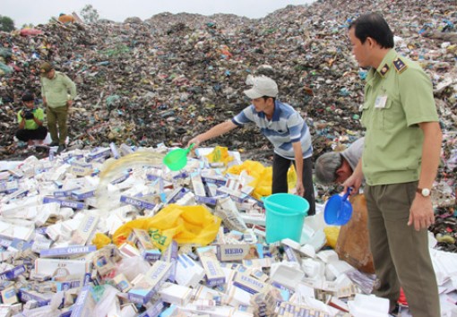 Hậu Giang: Tiêu hủy gần 58.600 bao thuốc lá nhập lậu