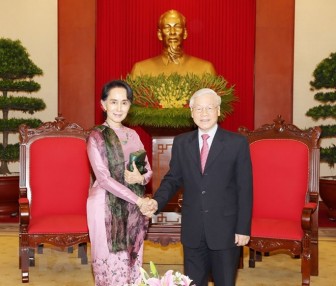 Tổng Bí thư Nguyễn Phú Trọng tiếp Cố vấn Nhà nước Myanmar