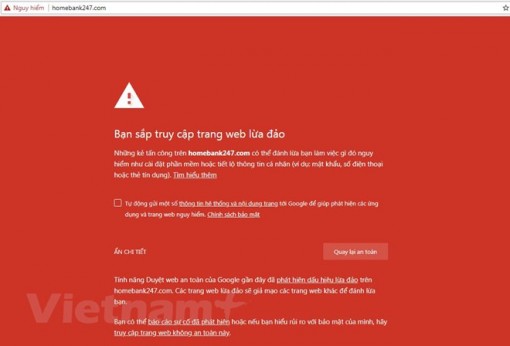 Công bố các địa chỉ giả mạo, đánh cắp thông tin tài khoản ngân hàng