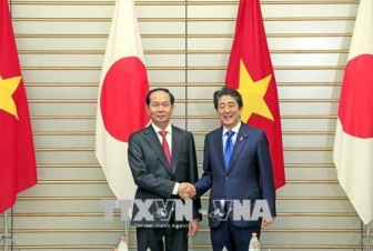 Chủ tịch nước Trần Đại Quang hội đàm với Thủ tướng Shinzo Abe