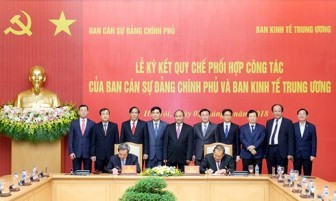 Ban Cán sự Đảng Chính phủ và Ban Kinh tế TƯ ký Quy chế phối hợp công tác