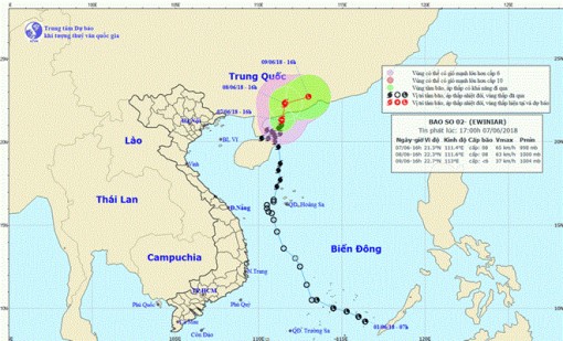Những thông tin mới nhất về đường đi và ảnh hưởng của bão số 2