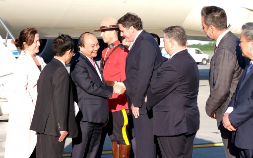 Thủ tướng đến thành phố Québec, Canada