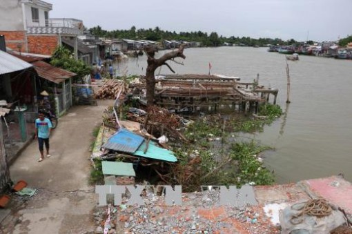 Lại xuất hiện sạt lở ở quận Ô Môn, Cần Thơ