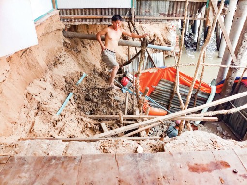 Cần Thơ: Sạt lở nghiêm trọng trên tuyến kênh Cái Sắn