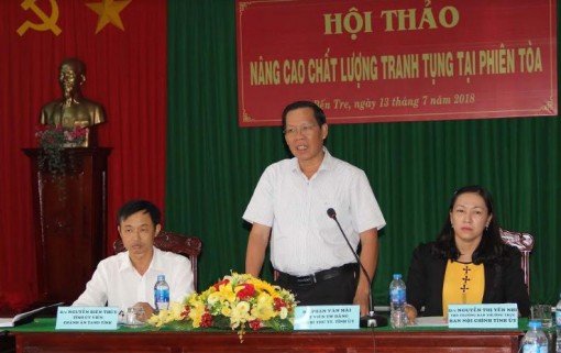 TAND tỉnh Bến Tre: Tổ chức hội thảo nâng cao chất lượng tranh tụng tại phiên tòa