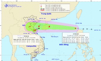 Áp thấp nhiệt đới giật cấp 8 đi vào vùng bờ biển Nghệ An - Hà Tĩnh