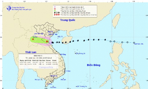 Bão số 3 suy yếu thành áp thấp nhiệt đới, Bắc Bộ và Trung Bộ mưa lớn
