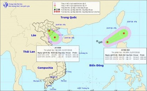 Áp thấp nhiệt đới khiến Bắc Biển Đông mưa dông mạnh