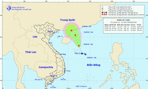 Vùng áp thấp có khả năng mạnh lên thành áp thấp nhiệt đới