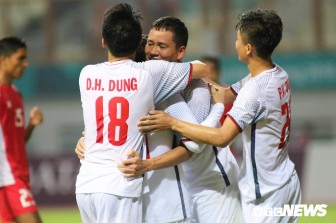 Olympic Việt Nam thắng dễ Nepal, giành vé qua vòng bảng ASIAD