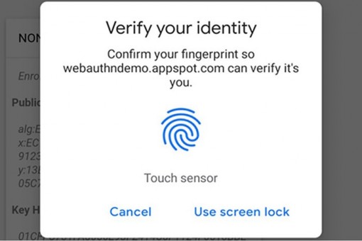 Chrome sử dụng xác thực vân tay trên Android để tăng cường bảo mật
