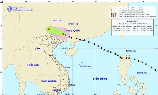 Bão số 6 suy yếu thành áp thấp nhiệt đới, gây mưa to ở Bắc Bộ