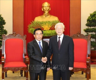 Tổng Bí thư Nguyễn Phú Trọng tiếp Đoàn đại biểu cấp cao Đảng, Nhà nước Lào